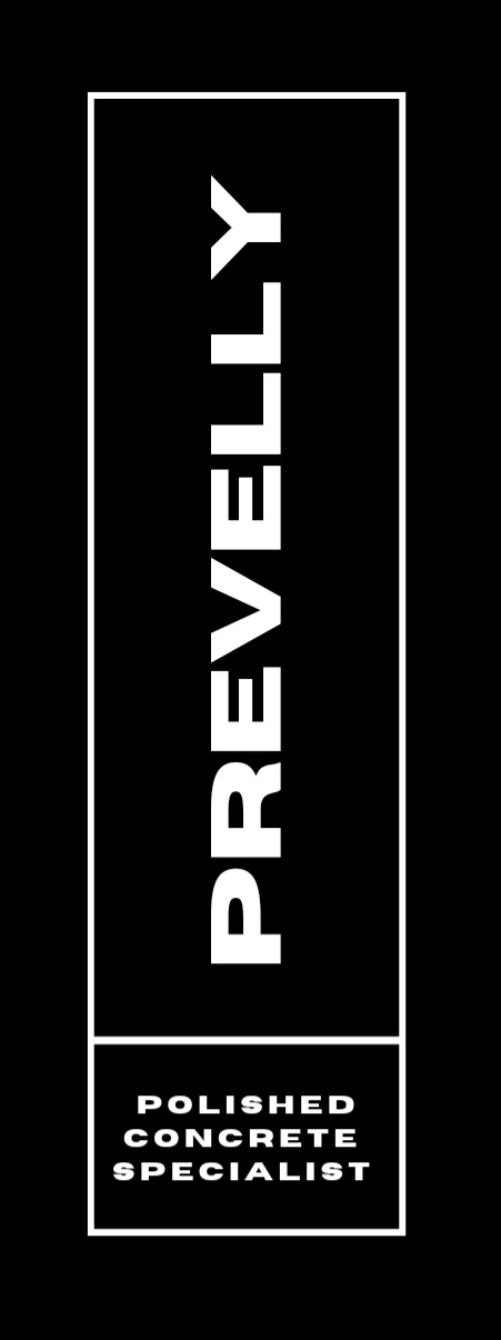 Logo for Prevelly Polished Concrete Specialist in black and white.